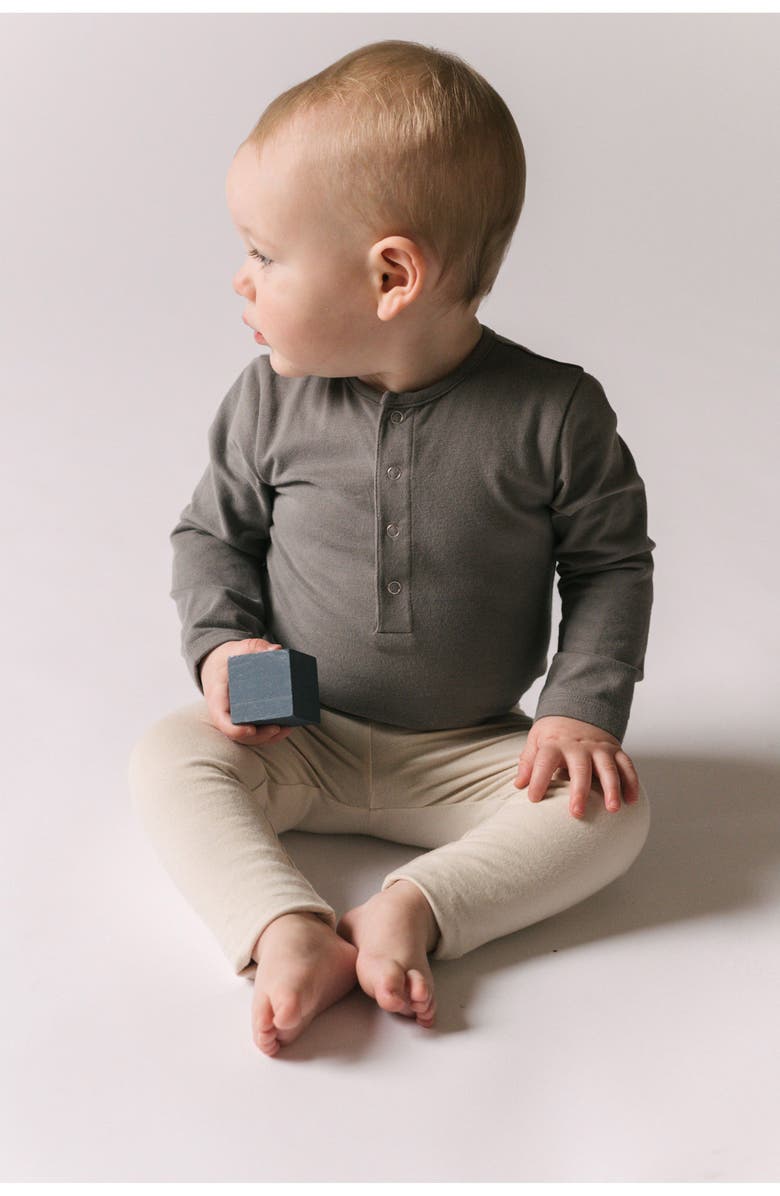 Pehr Essentials Long Sleeve Organic Cotton Bodysuit, Alternate, color, 