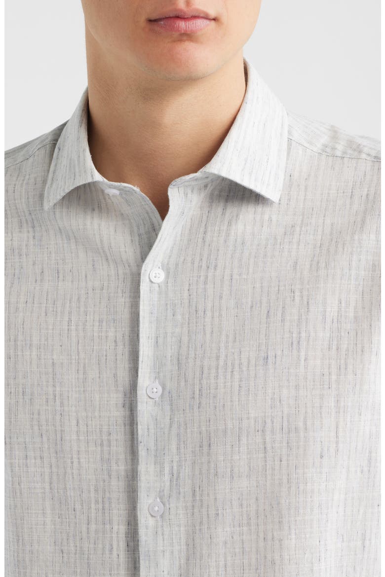 Daxton Print Cotton Blend Sport Shirt, Alternate, color, WASHED BLUE