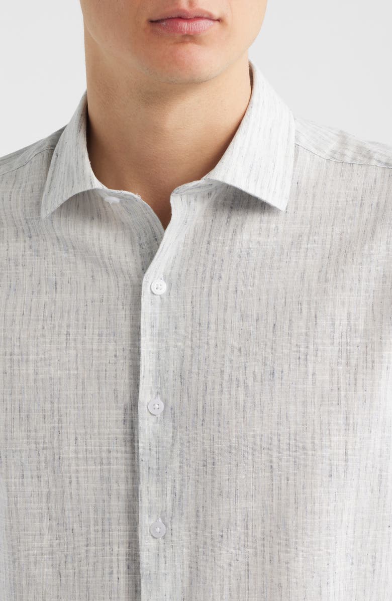 Robert Barakett Daxton Print Cotton Blend Sport Shirt, Alternate, color, Washed Blue