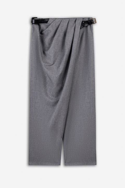 Draped Wrap Front Trousers
