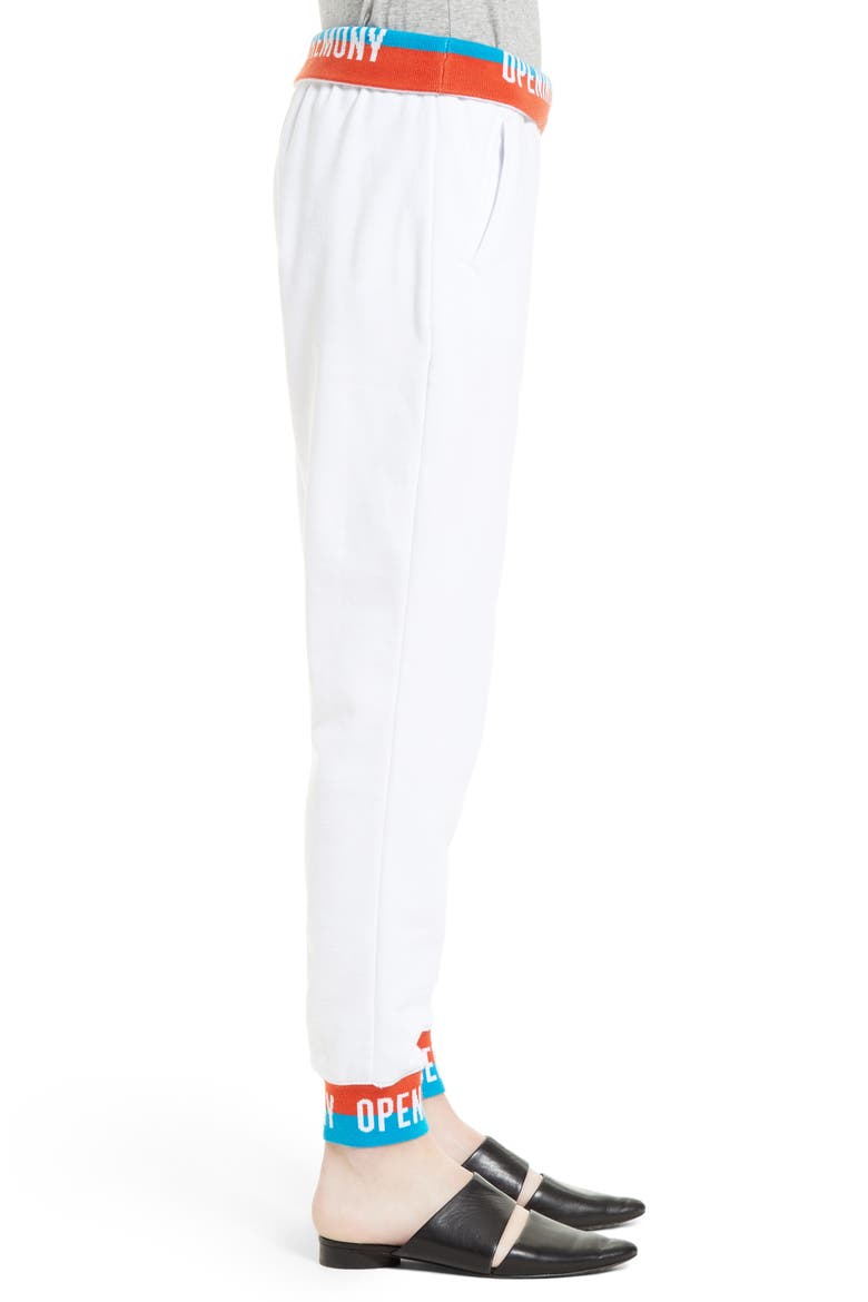 Elastic Logo Sweatpants, Alternate, color, WHITE