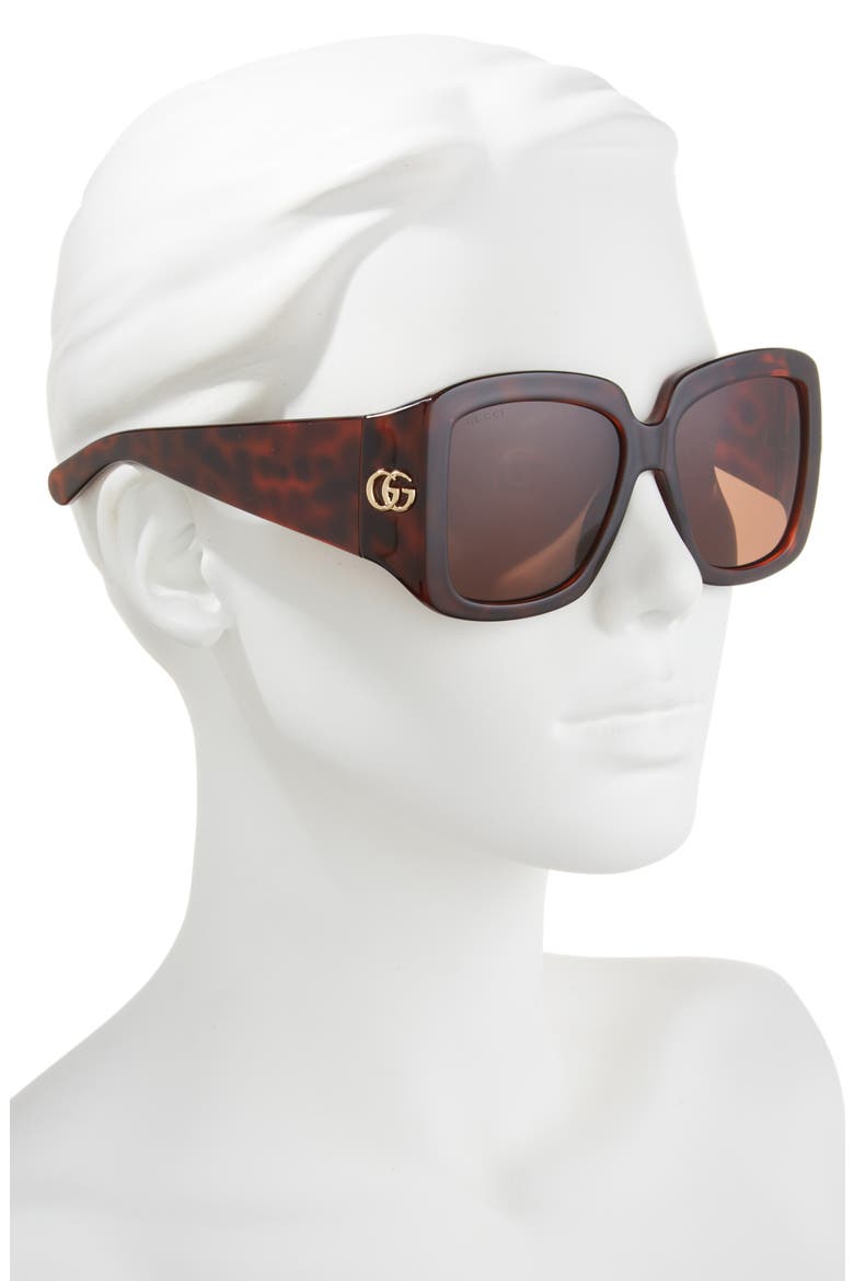 55mm Square Sunglasses, Alternate, color, HAVANA HAVANA BROWN