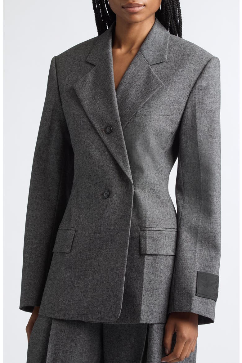 Button Lapel Oversized Blazer, Alternate, color, CHARCOAL