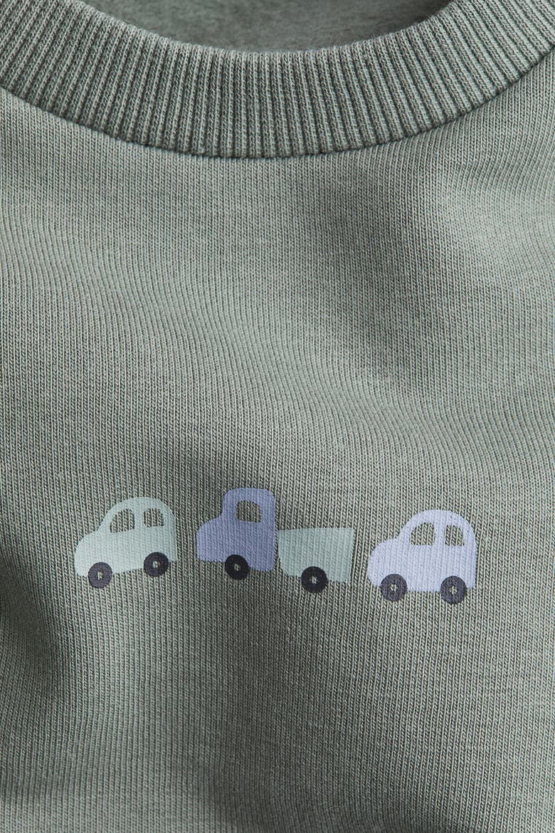 2-piece Sweatshirt Set, Alternate, color, Dusty green/cars