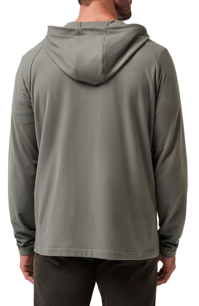 TravisMathew Quest Polar Fleece Zip-Up Hoodie, Alternate, color, Dark Olive