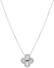 The Lovery Fine Jewelry Fluted Gold Diamond Single Clover Necklace