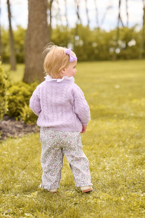 Little English Kids' Classic Cashmere Blend Cardigan In Purple
