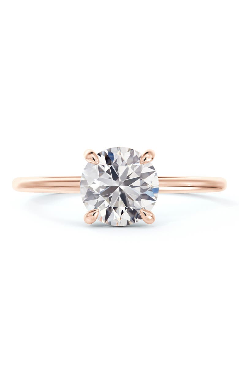 De Beers Forevermark Delicate Icon<sup>™</sup> Setting Round Diamond Engagement Ring, Alternate, color, 