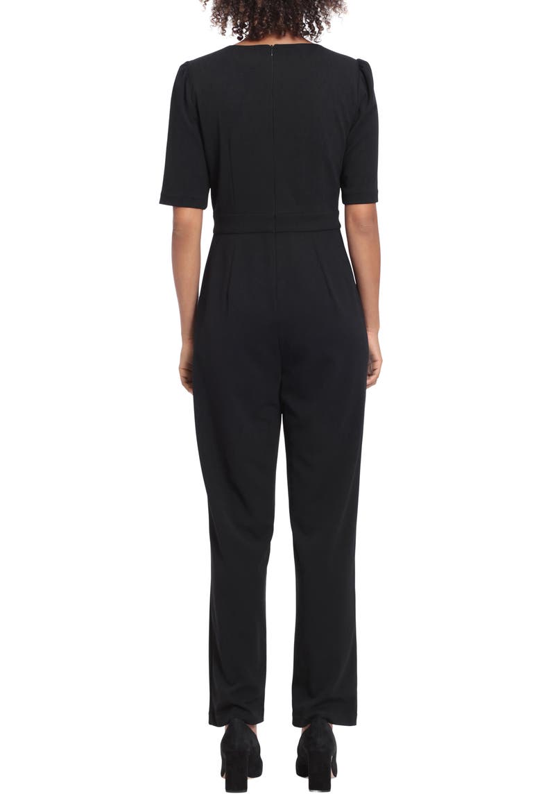 Keyhole Scuba Knit Jumpsuit, Alternate, color, BLACK