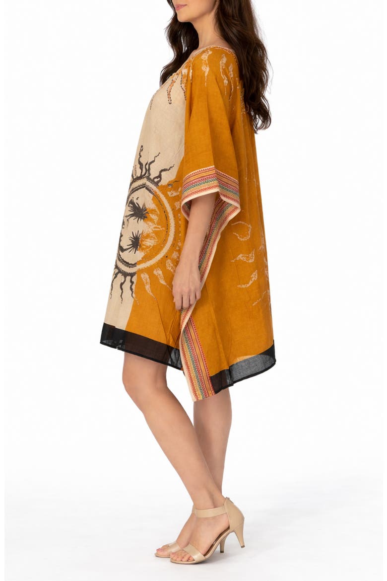 Celestial Graphic Cotton Poncho, Alternate, color, NATURAL