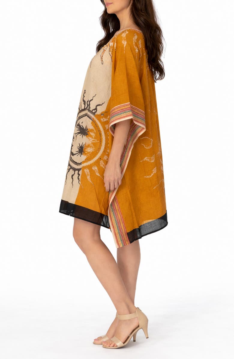 RANEES Celestial Graphic Cotton Poncho, Alternate, color, Natural