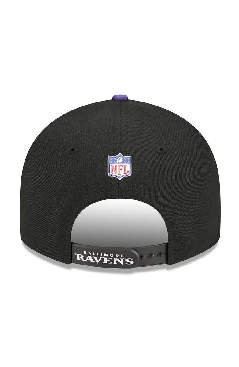 New Era Men's New Era Black/Purple Baltimore Ravens 2026 NFL Draft On Stage Pre-Curved 9FIFTY Snapback Hat, Alternate, color, Black
