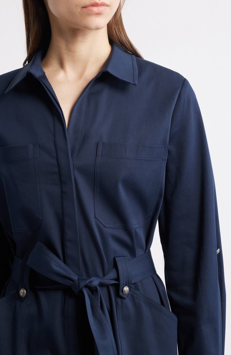 KOBI HALPERIN Long Sleeve Cotton Blend Shirtdress, Alternate, color, Indigo