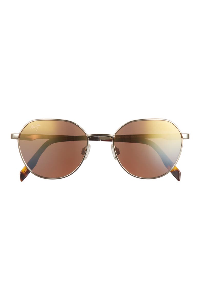 52mm Polarized Oval Sunglasses, Main, color, GOLD GOLD GOLD