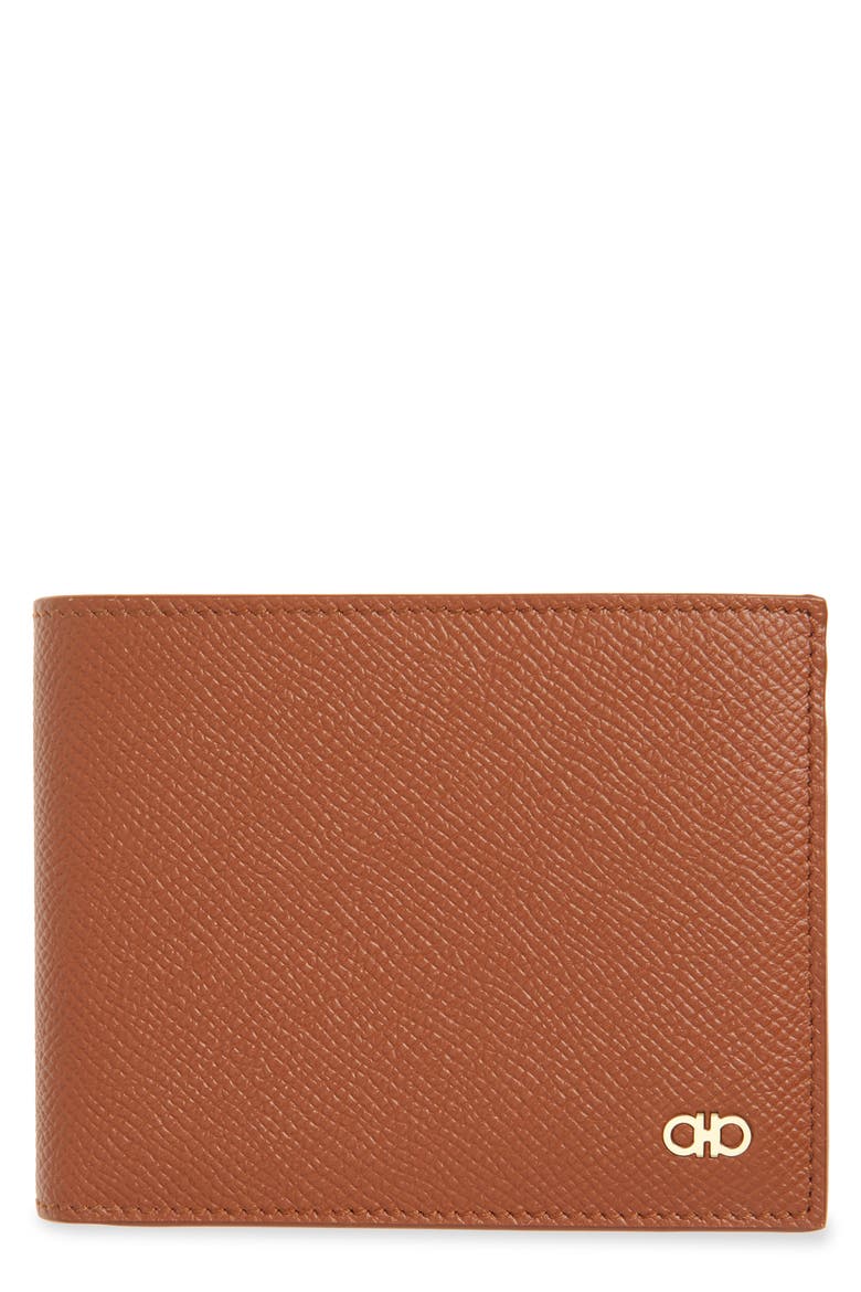 Double Gancio Leather Bifold Wallet, Main, color, NEW COGNAC
