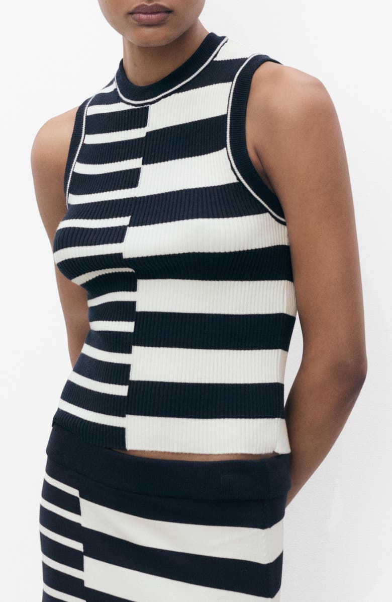 MANGO Stripe Sweater Tank, Main, color,
