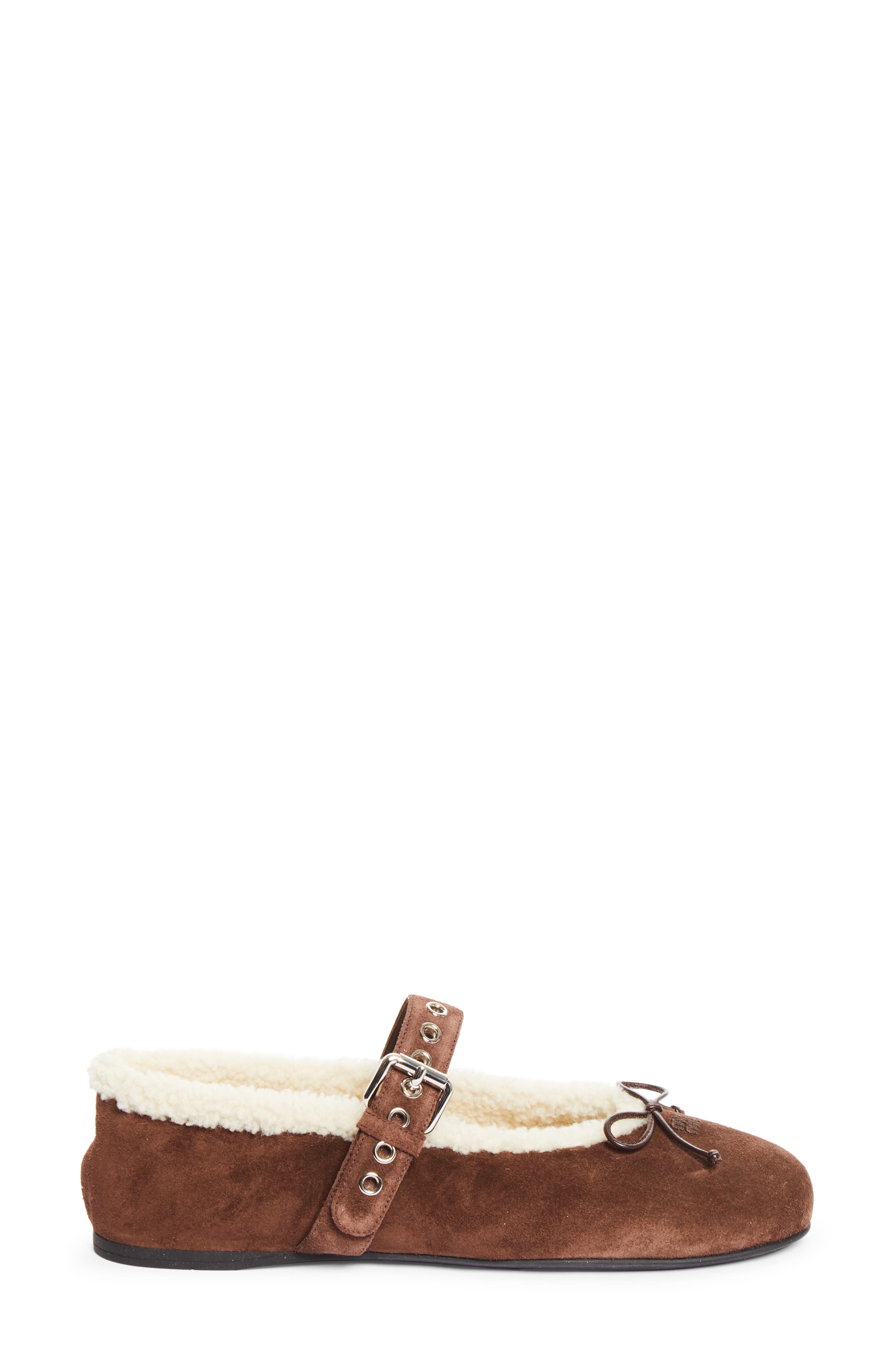 Genuine Shearling Lined Ballet Flat, Alternate, color, MORO