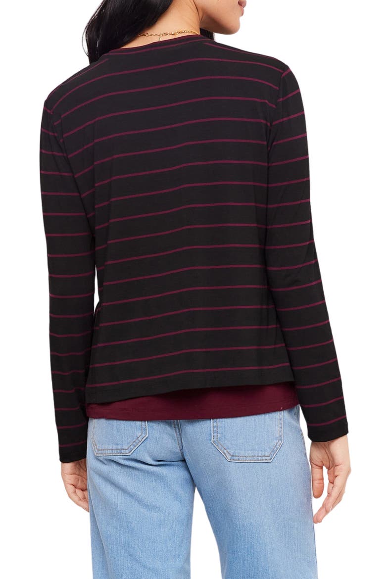 Double Layer Side Slit Top, Alternate, color, BLACK/ WINE