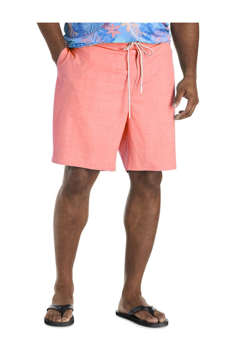 Big & Tall Crosshatched Swim Trunks, Main, color, TEA ROSE