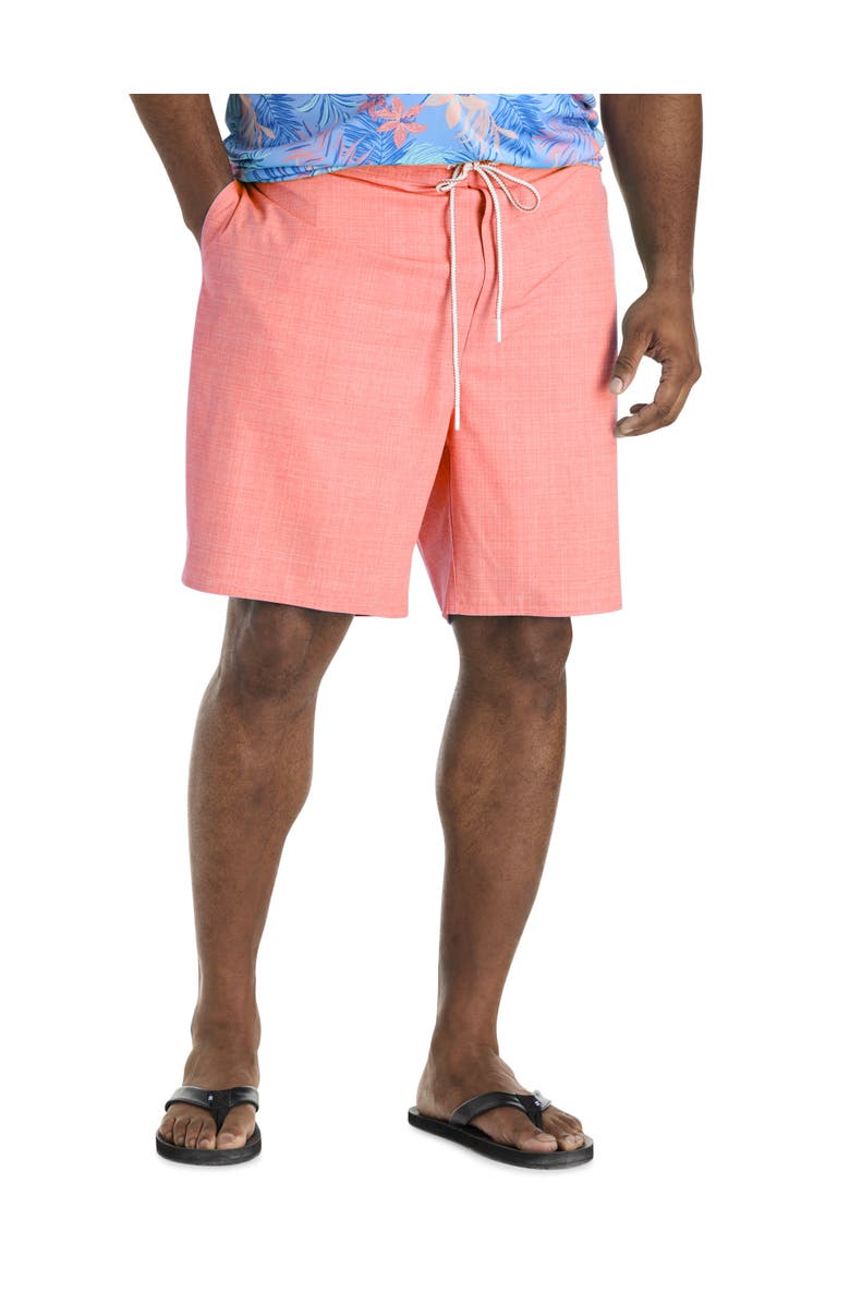 Harbor Bay by DXL Big & Tall Crosshatched Swim Trunks, Main, color, Tea Rose