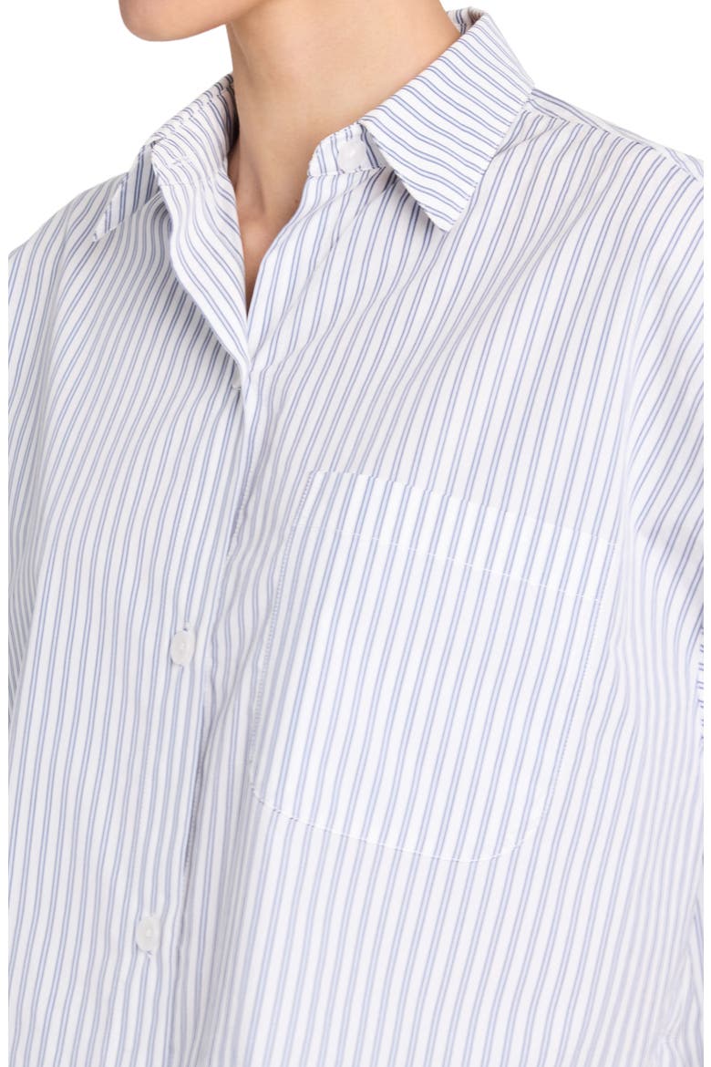 Next Ex Stripe Crop Shirt, Alternate, color, WHITE / BLUE