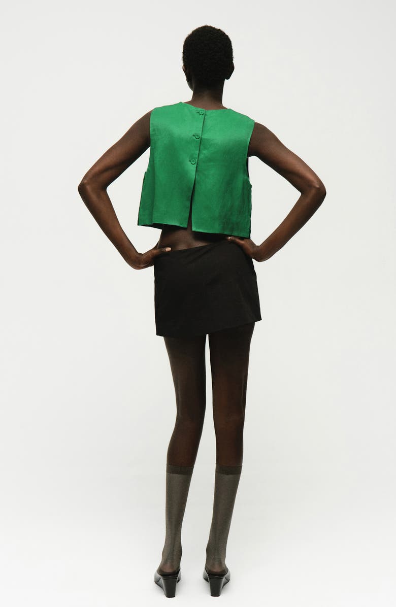 MANGO Crop Sleeveless Top, Alternate, color, Green