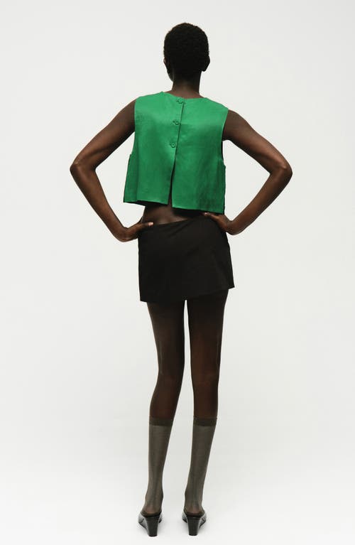 Mango Crop Sleeveless Top In Green