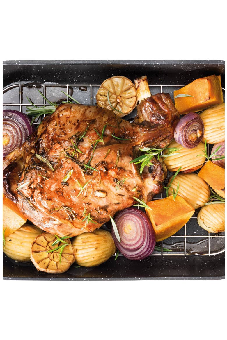 GRANITE Roaster with Rack 5.9 Qt., Alternate, color, BLACK
