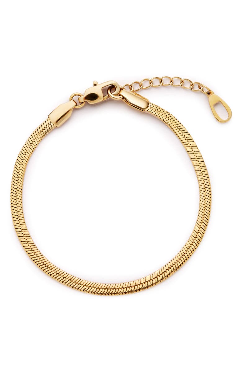 Ana Luisa Atlas Herringbone Chain Bracelet, Main, color, Gold