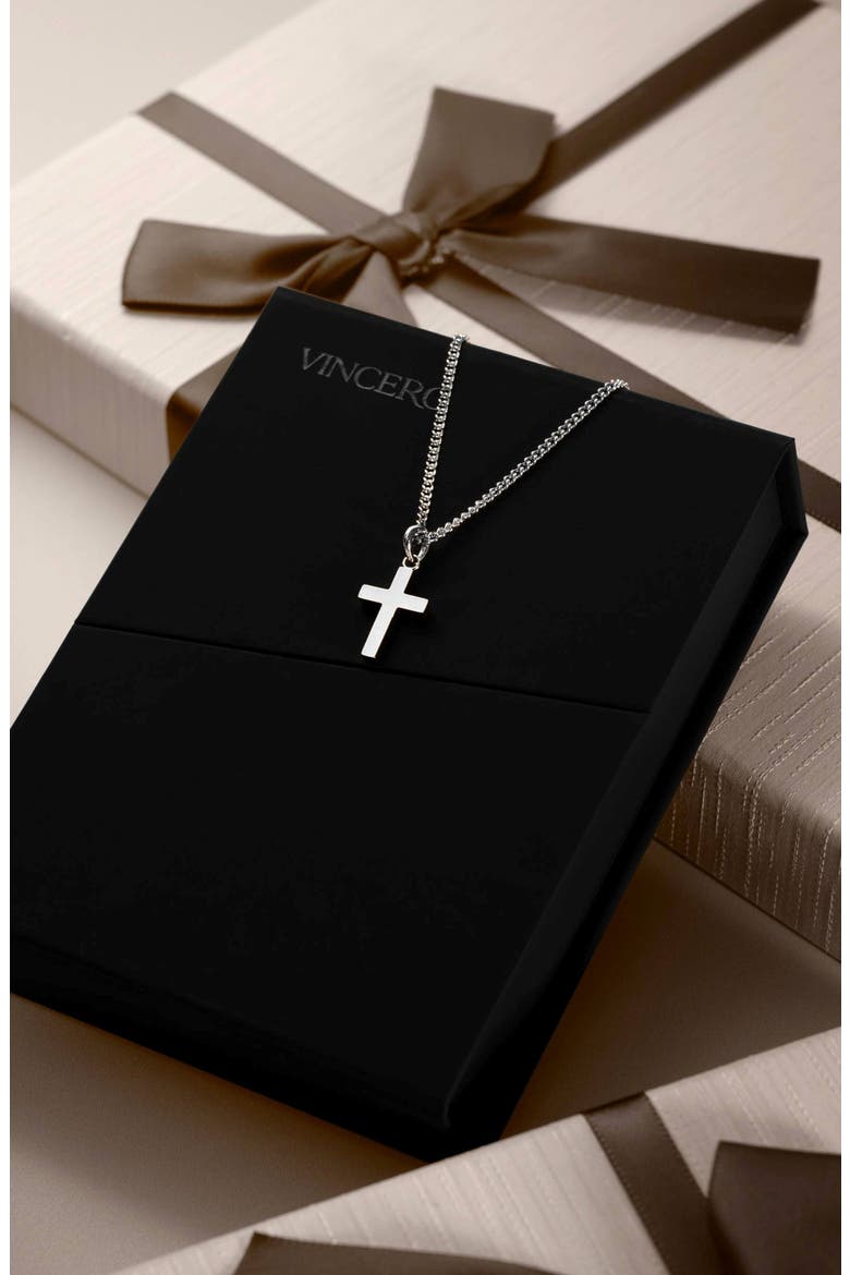 Sterling Silver Cross Pendant Necklace, Alternate, color, SILVER