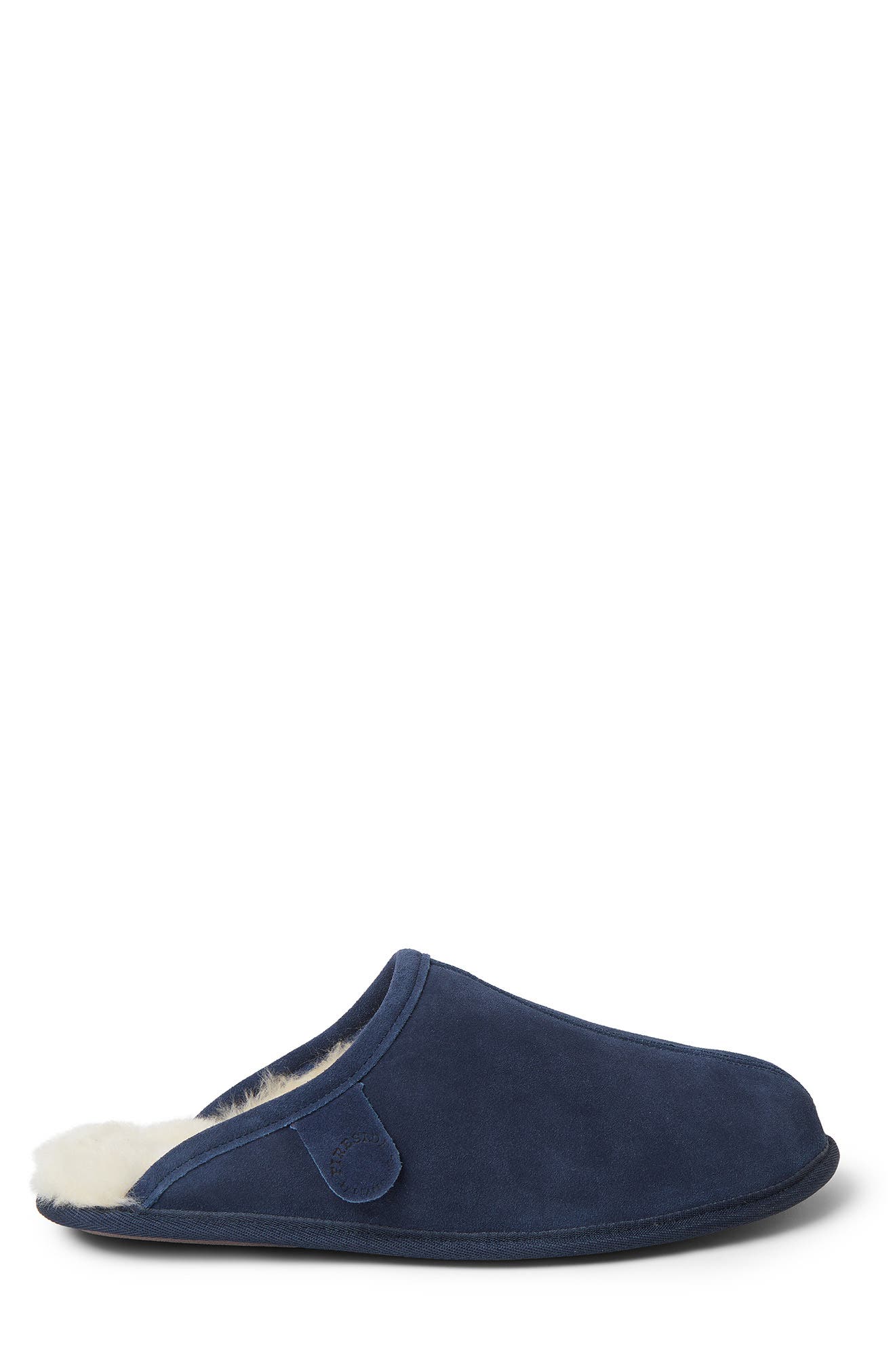 Warwick Genuine Shearling Scuff Slipper, Alternate, color, NAVY