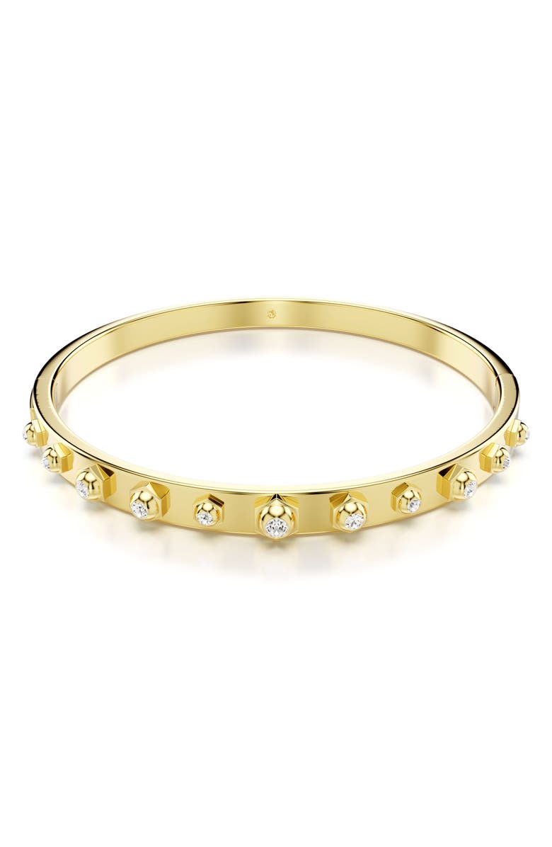 Swarovski Numina Bangle, Main, color, White/ Gold
