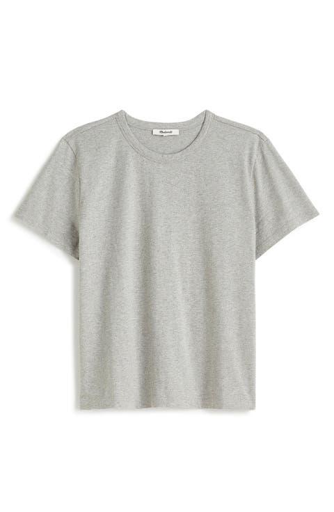 Perfect Heathered Cotton Crewneck T-Shirt