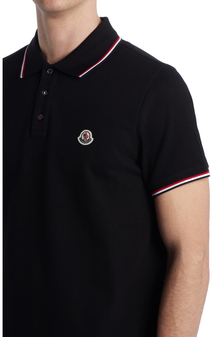 Tipped Short Sleeve Polo, Alternate, color, BLACK