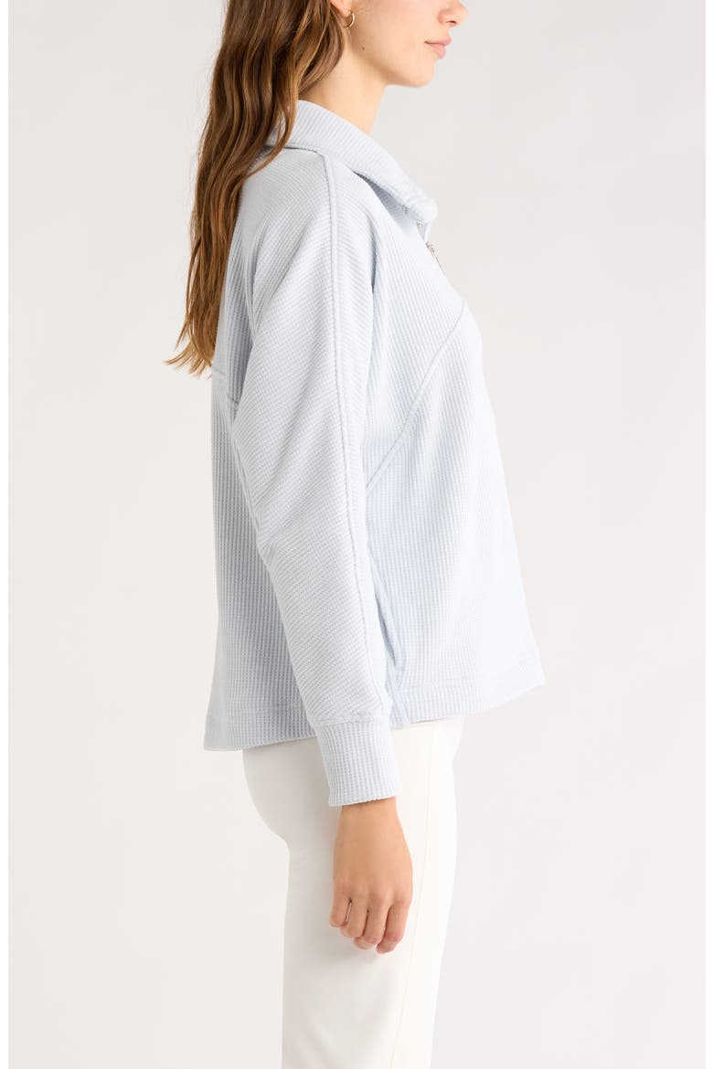 Half Zip Waffle Stitch Sweatshirt, Alternate, color, BLUE ANCIENT MARL
