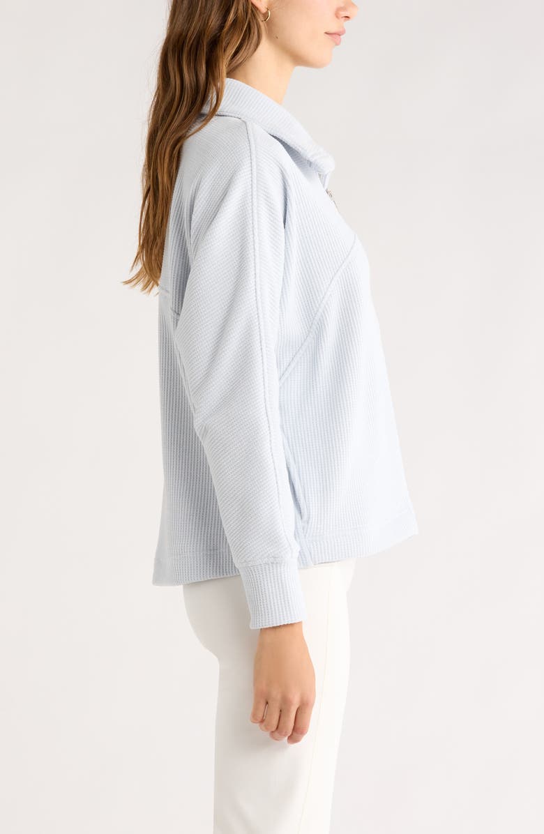 Zella Half Zip Waffle Stitch Sweatshirt, Alternate, color, Blue Ancient Marl