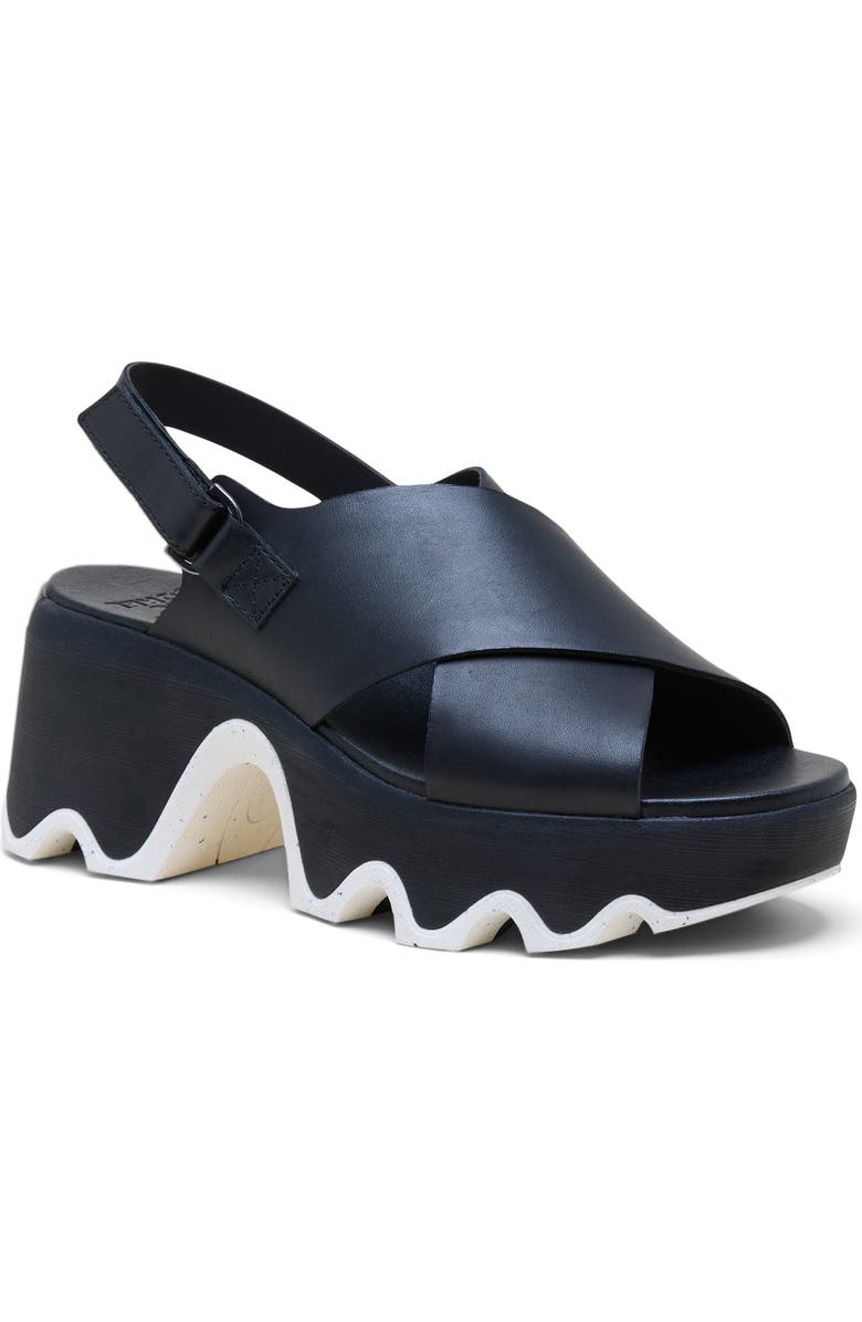 SOREL Kinetic<sup>™</sup> Aura Slingback Platform Sandal, Main, color, Black/ Sea Salt