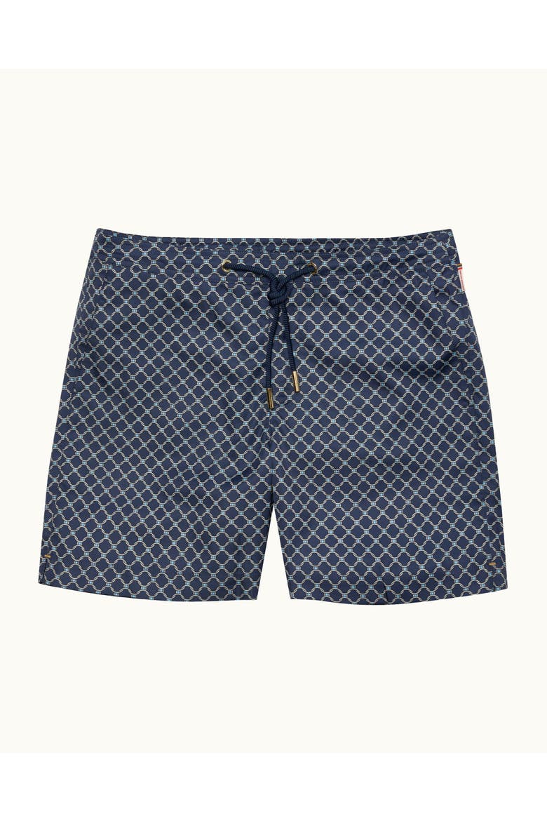 Bulldog Drawcord Printed Tessoro Swim Shorts, Alternate, color, LAGO BLUE