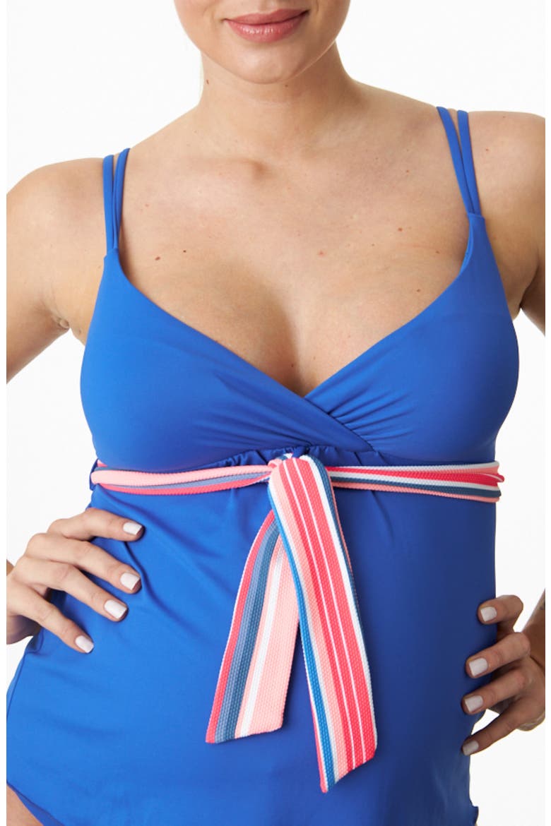 Devon Striped Two-Piece Maternity Swimsuit, Main, color, BLUE ROYAL
