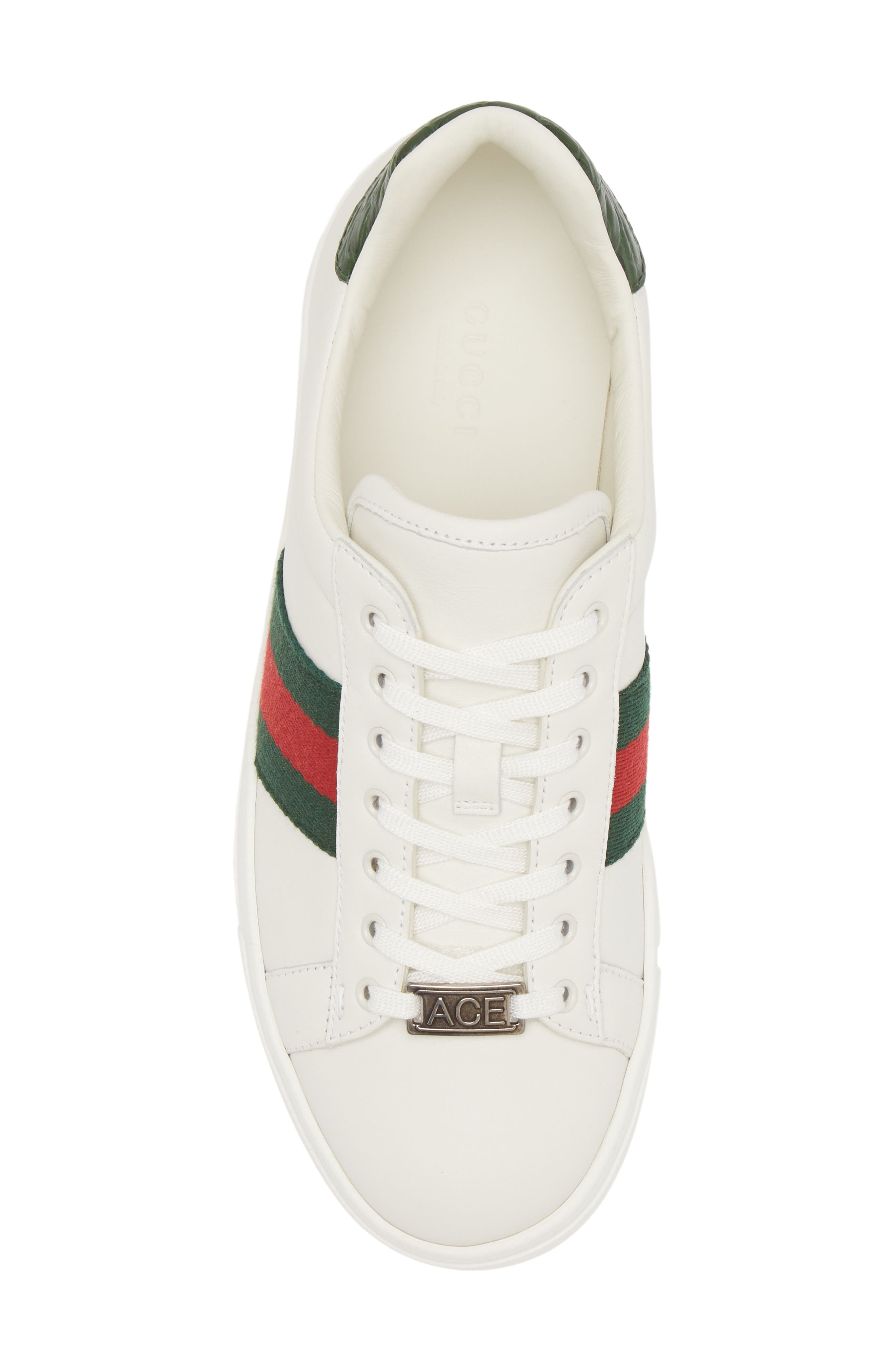 Gucci New Ace Sneaker, Alternate, color, White/ Green