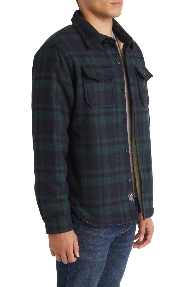 Schott NYC Plaid Wool Blend Shirt Jacket, Alternate, color, 