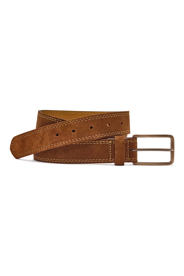 Harrison Soft Leather Belt, Main, color, SNUFF