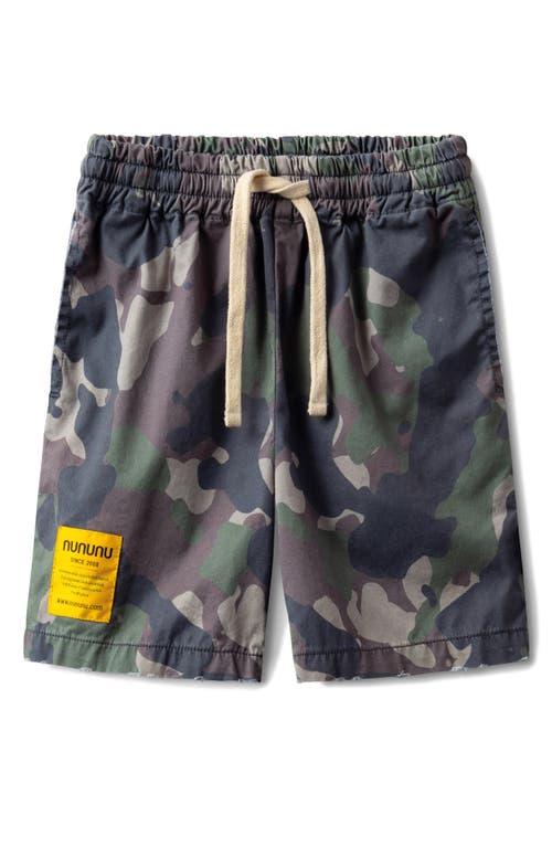 Nununu Kids' Camo Cotton Drawstring Shorts In Camouflage