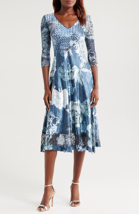 Fleece & Lace Scoop Short Sleeve Mermaid Evening Dress