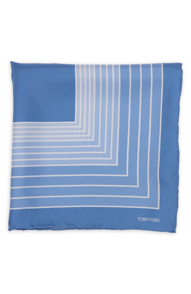 TOM FORD Silk Pocket Square, Main, color, Avian Blue