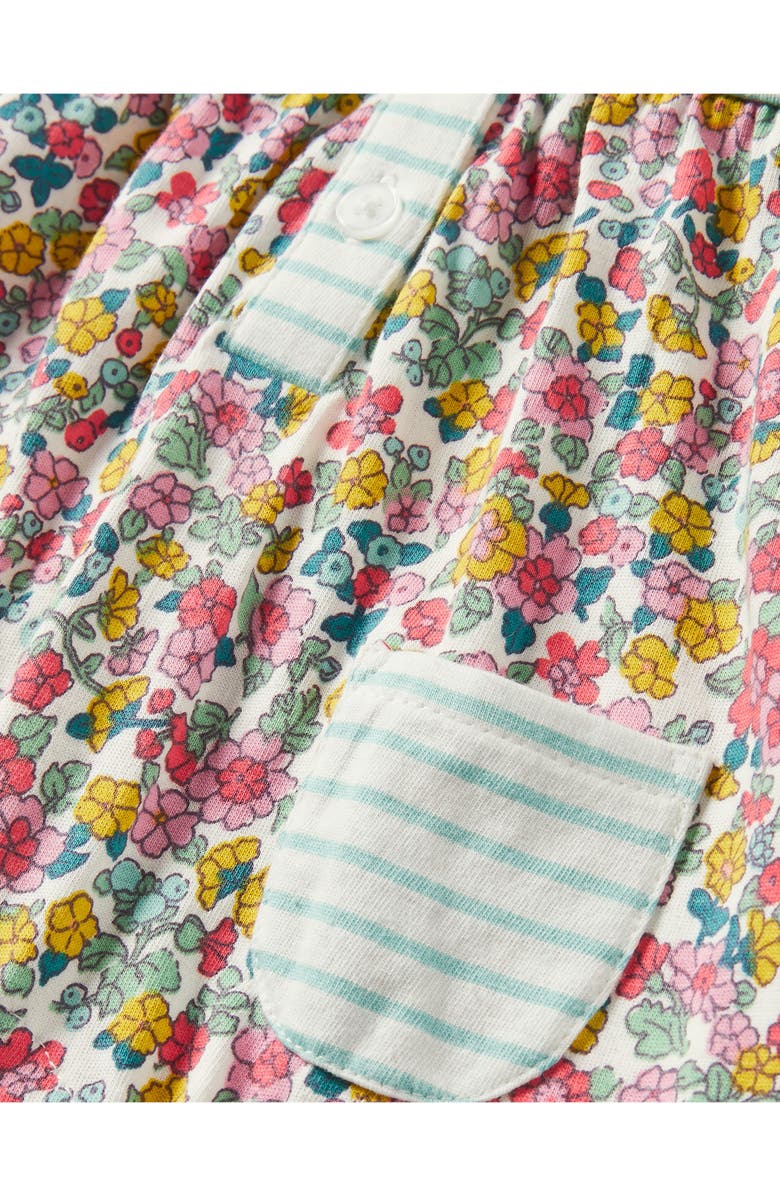 Mini Boden Stripe & Floral Jersey Romper, Alternate, color,