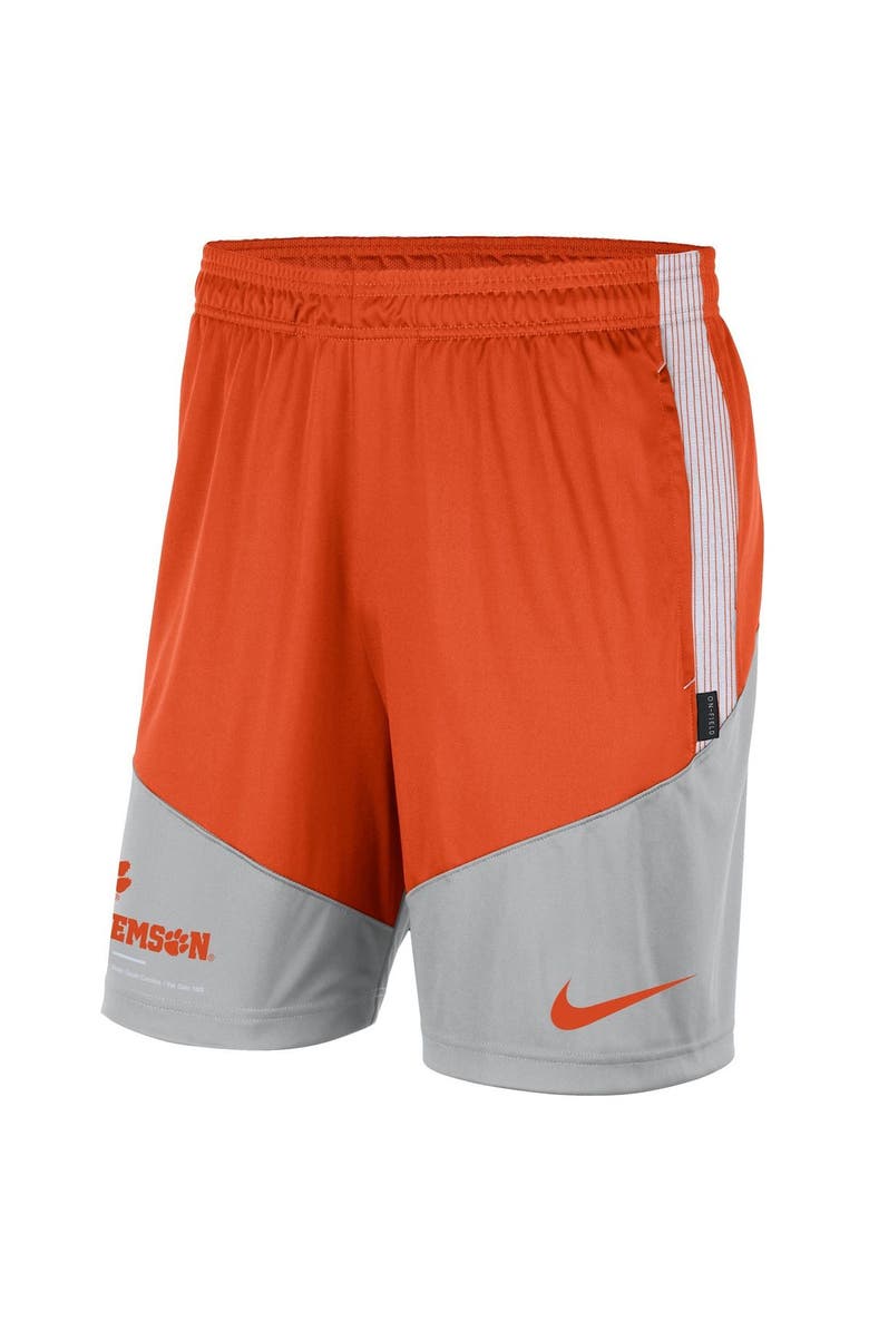 Nike Men's Nike Orange/Gray Clemson Tigers Team Performance Knit Shorts, Alternate, color,