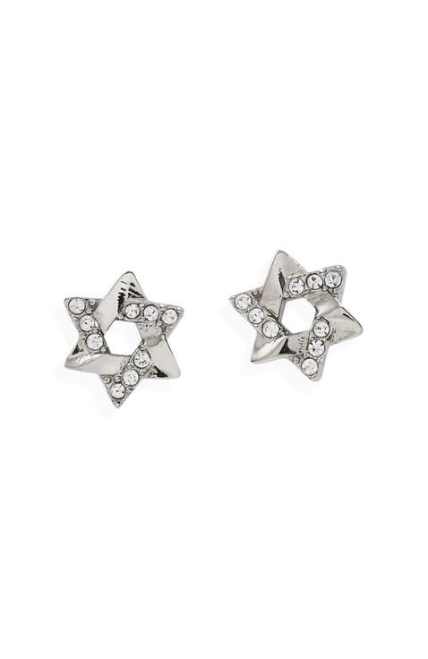 Star Of David Mini Stud Earrings