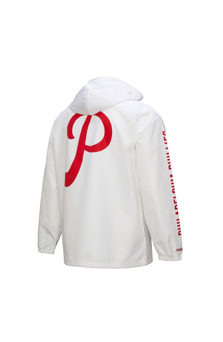 Mitchell & Ness Men's Mitchell & Ness White Philadelphia Phillies Vintage Full-Snap Hooded Coaches Jacket, Alternate, color, 