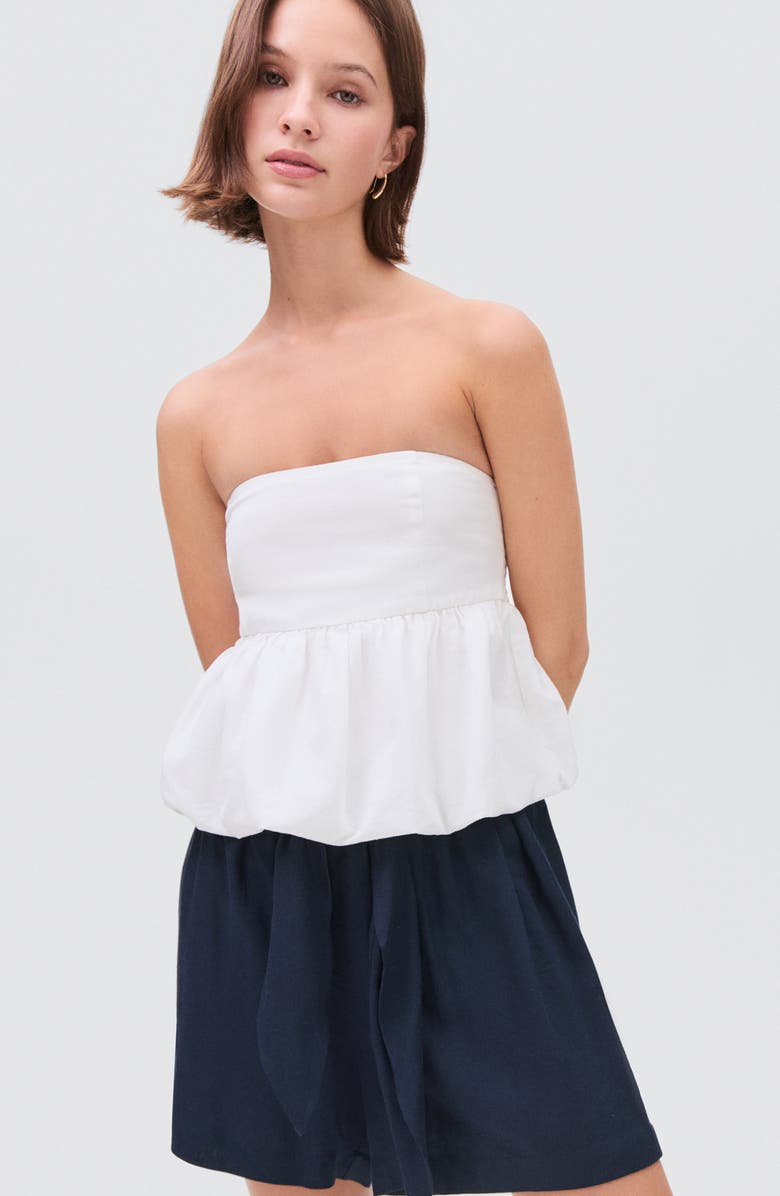 MANGO TEEN Bow Pleated Shorts, Alternate, color, Navy